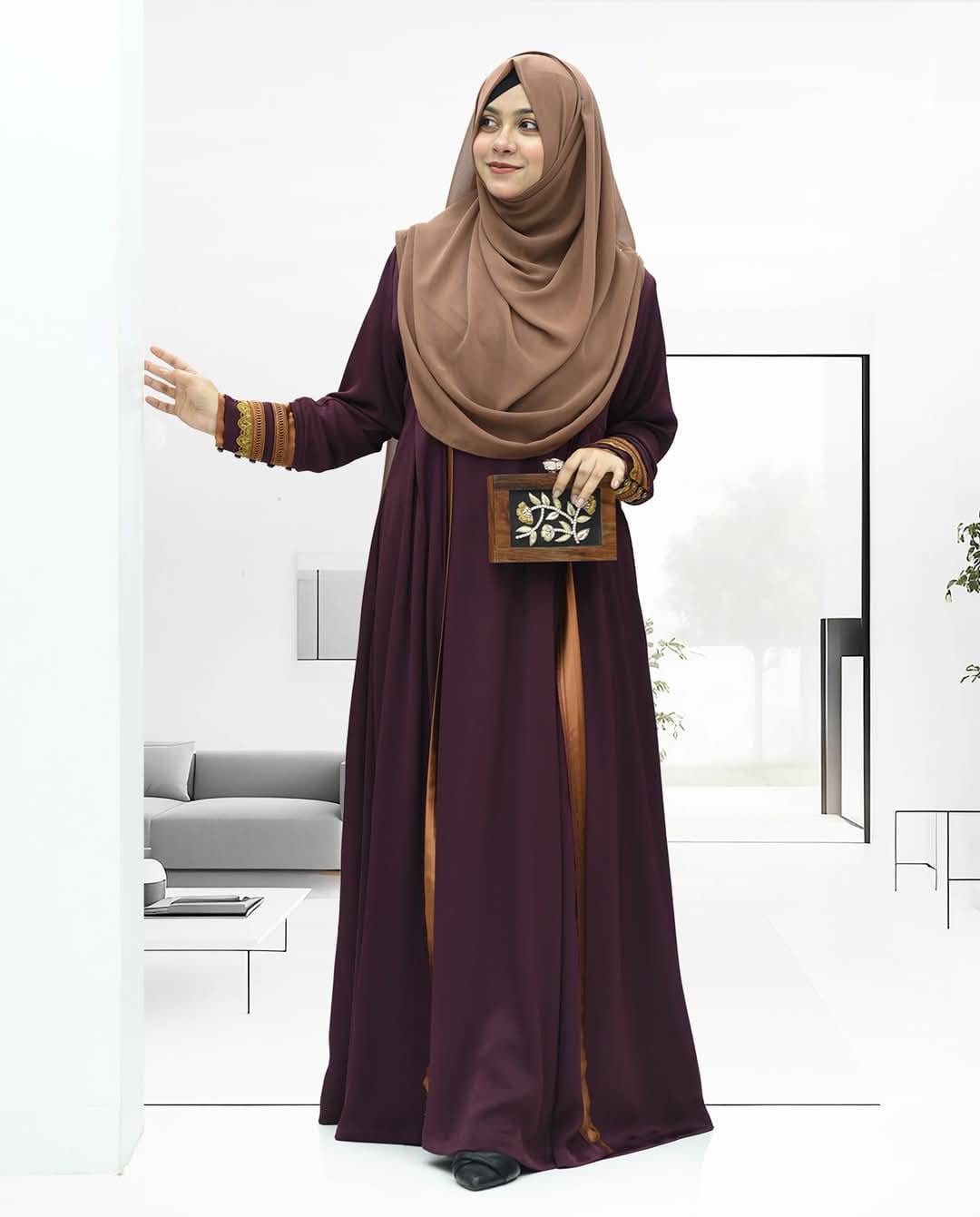 WhatsApp Image 2026-02-16 at 19.20.51 আফরিন এডজাস্ট কটি বোরকা কলিজা কালার - Image 1