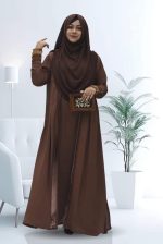 আফরিন এডজাস্ট কটি বোরকা কফি কালার - Image 2