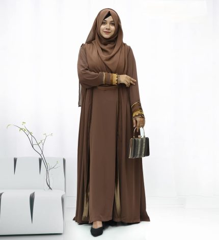 আফরিন এডজাস্ট কটি বোরকা কফি কালার