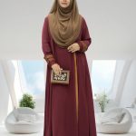 আফরিন এডজাস্ট কটি বোরকা মেরুন কালার