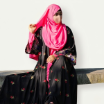 রোজ এমব্রয়ডারি আলাদা কটি বোরকা-2 - Image 2