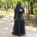 সিকোয়েন্স নেট কটি ফুল সেট বোরকা - Image 2